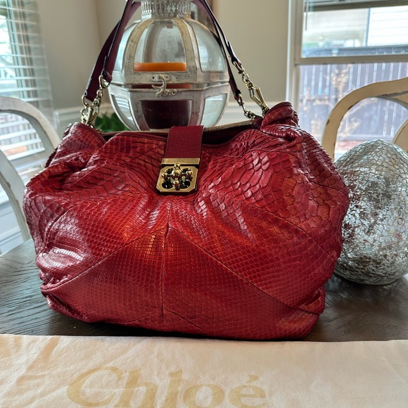 Chloe Handbags - Chloe Python Elsie tote bag